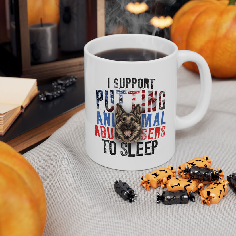 I Support Putting Animal Abusers To Sleep Mug - America 250th Edition 11oz