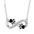 Infinity Paw Print Necklace with Zirconia VIP