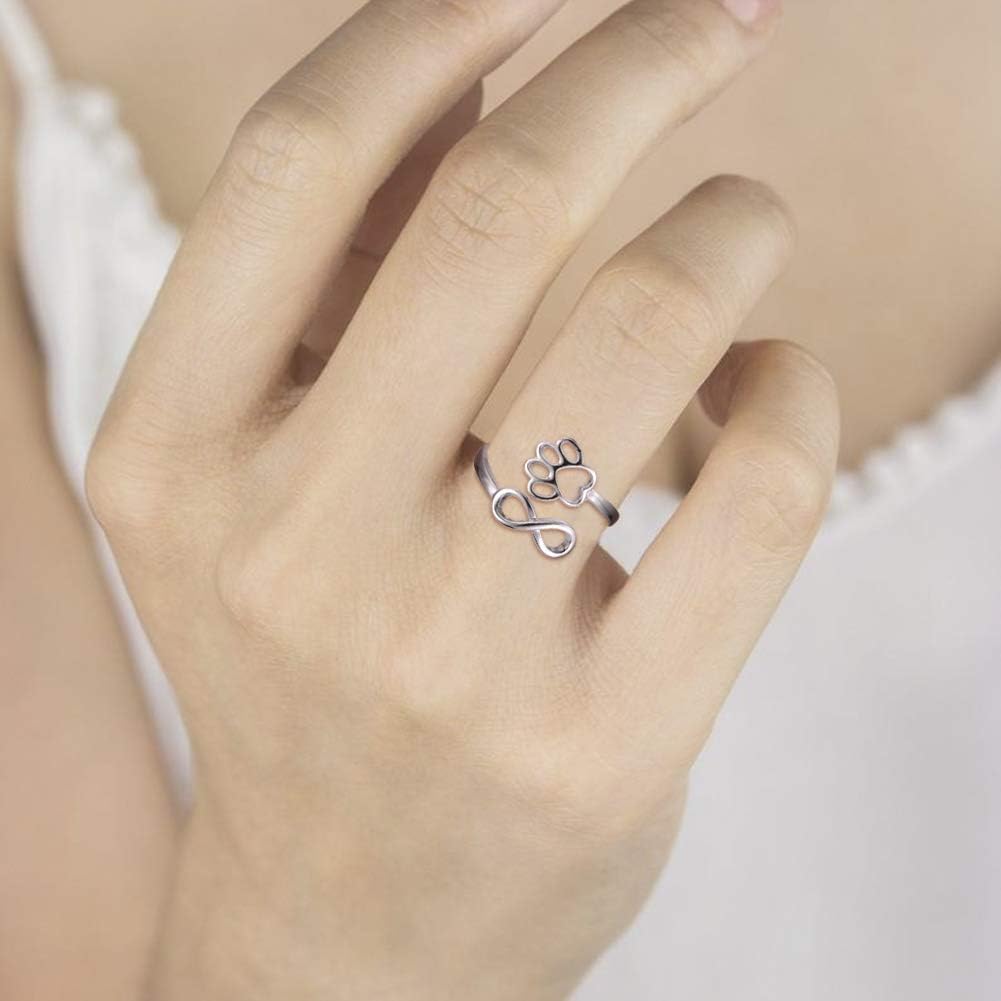 Handcrafted Paw & Heart Ring – Adjustable 925 Sterling Silver VIP