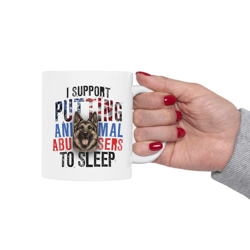 I Support Putting Animal Abusers To Sleep Mug - America 250th Edition 11oz