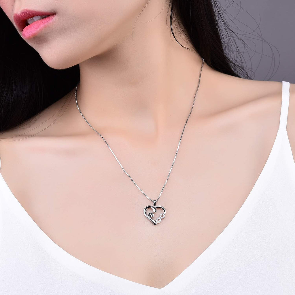 Paw and Heart Necklace with Infinity Charm VIP