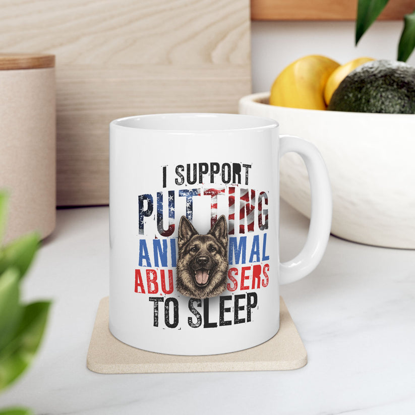 I Support Putting Animal Abusers To Sleep Mug - America 250th Edition 11oz