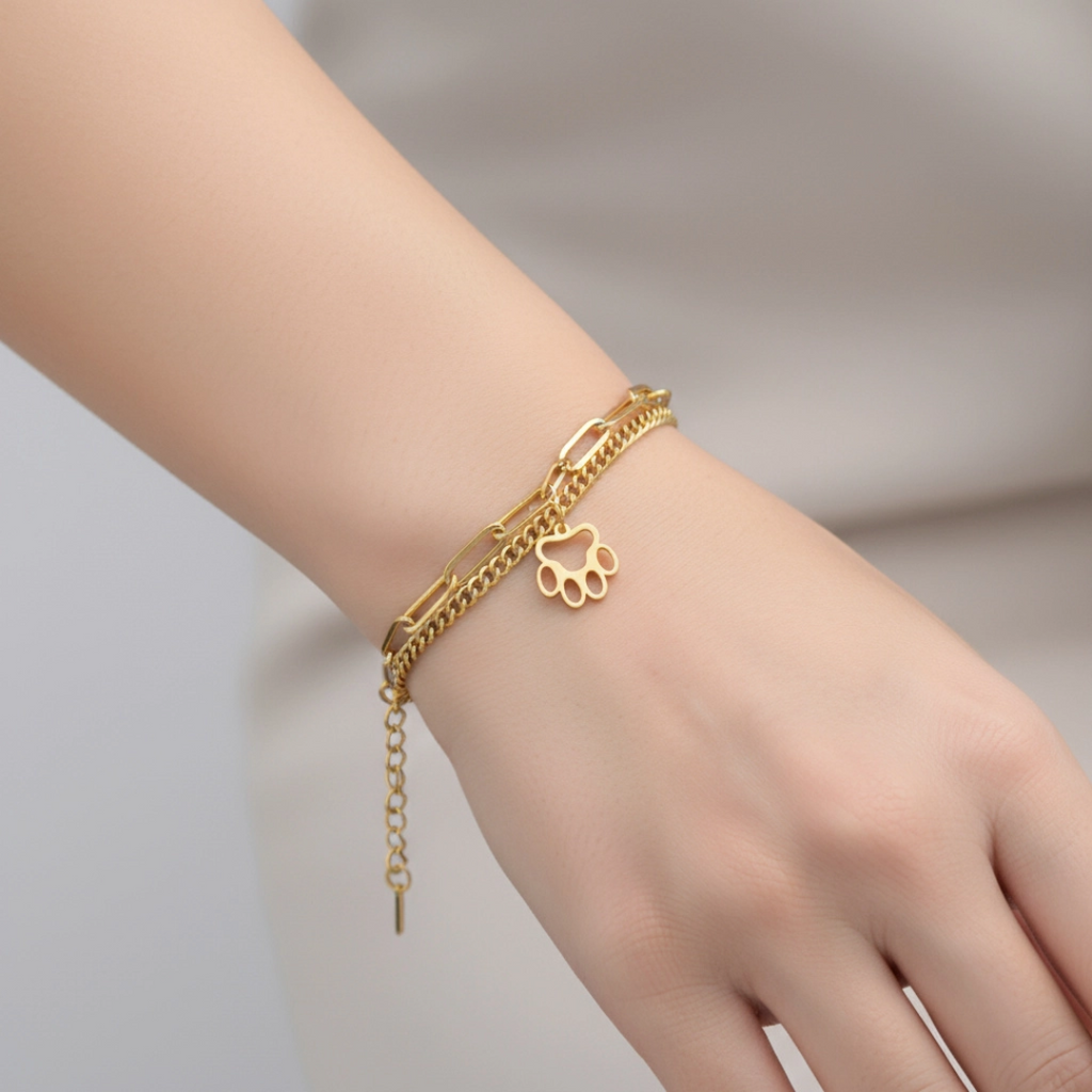 Stacked Paw Bracelet