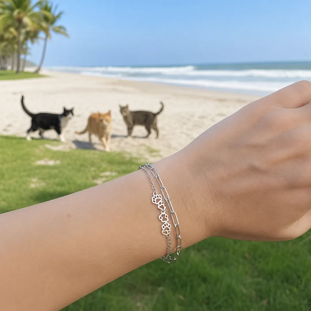 Cat Free Linked Paws Bracelet