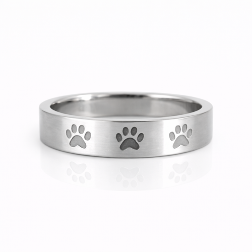 Black Paw Print Ring