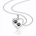 Pet Memorial Urn Necklace – Heart-Shaped Pendant with Paw Engraving