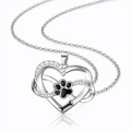 Infinity Heart & Paw Necklace in 925 Sterling Silver with Zirconia