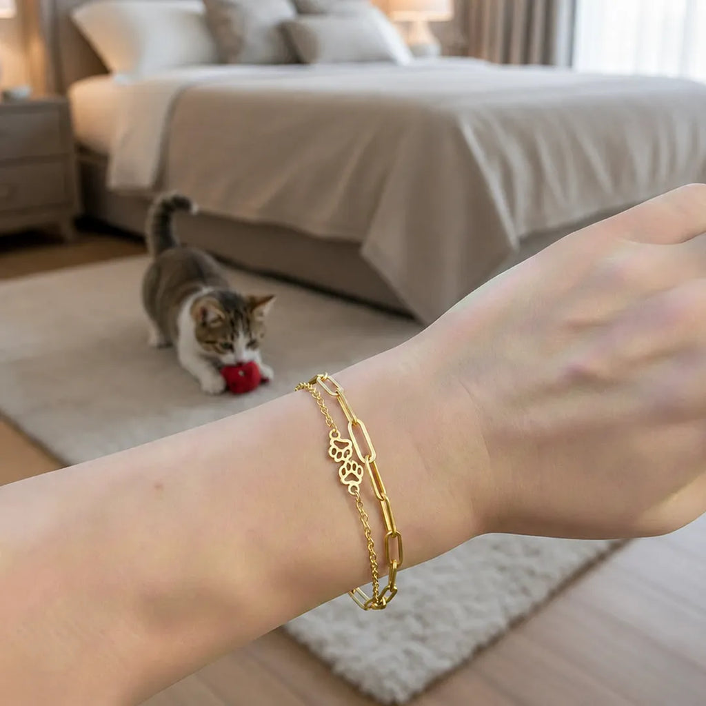 Cat Free Linked Paws Bracelet