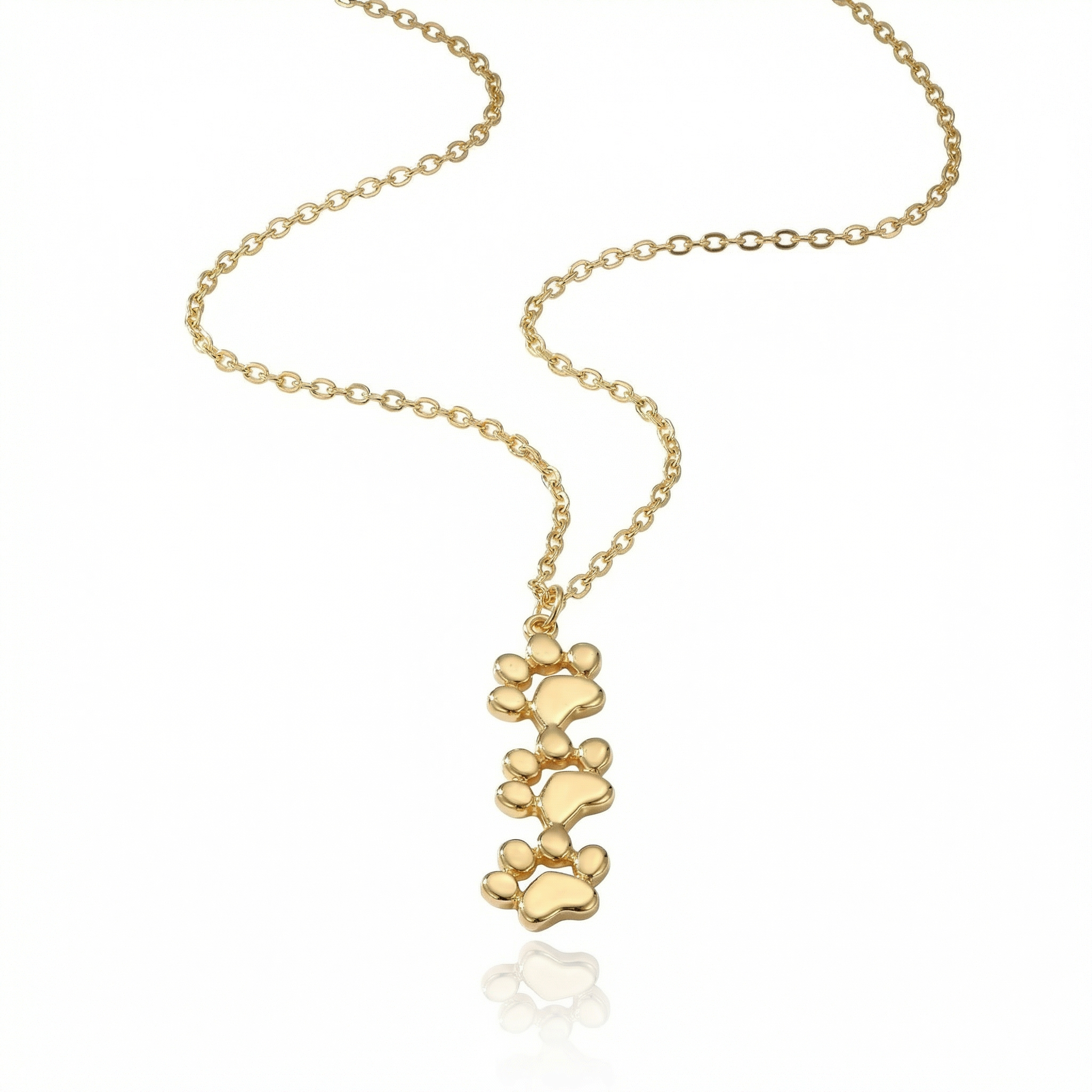 Triple Stack Paw Necklace