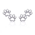 925 Sterling Silver Two Paws Earrings