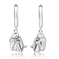 Two Tone Little Girl and Dog Earrings