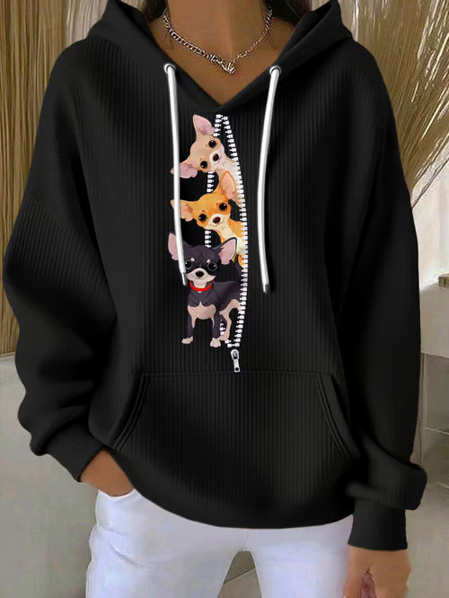 Cute Dog Print Hoodie