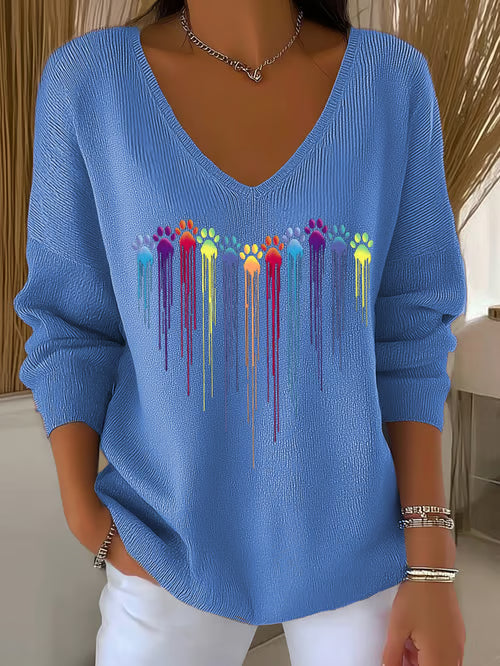 Casual Dog Knit Top