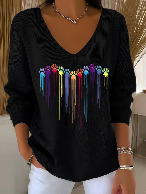 Casual Dog Knit Top