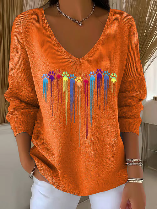Casual Dog Knit Top