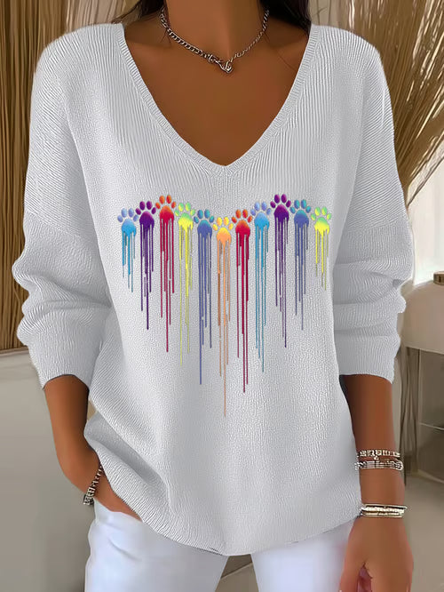 Casual Dog Knit Top