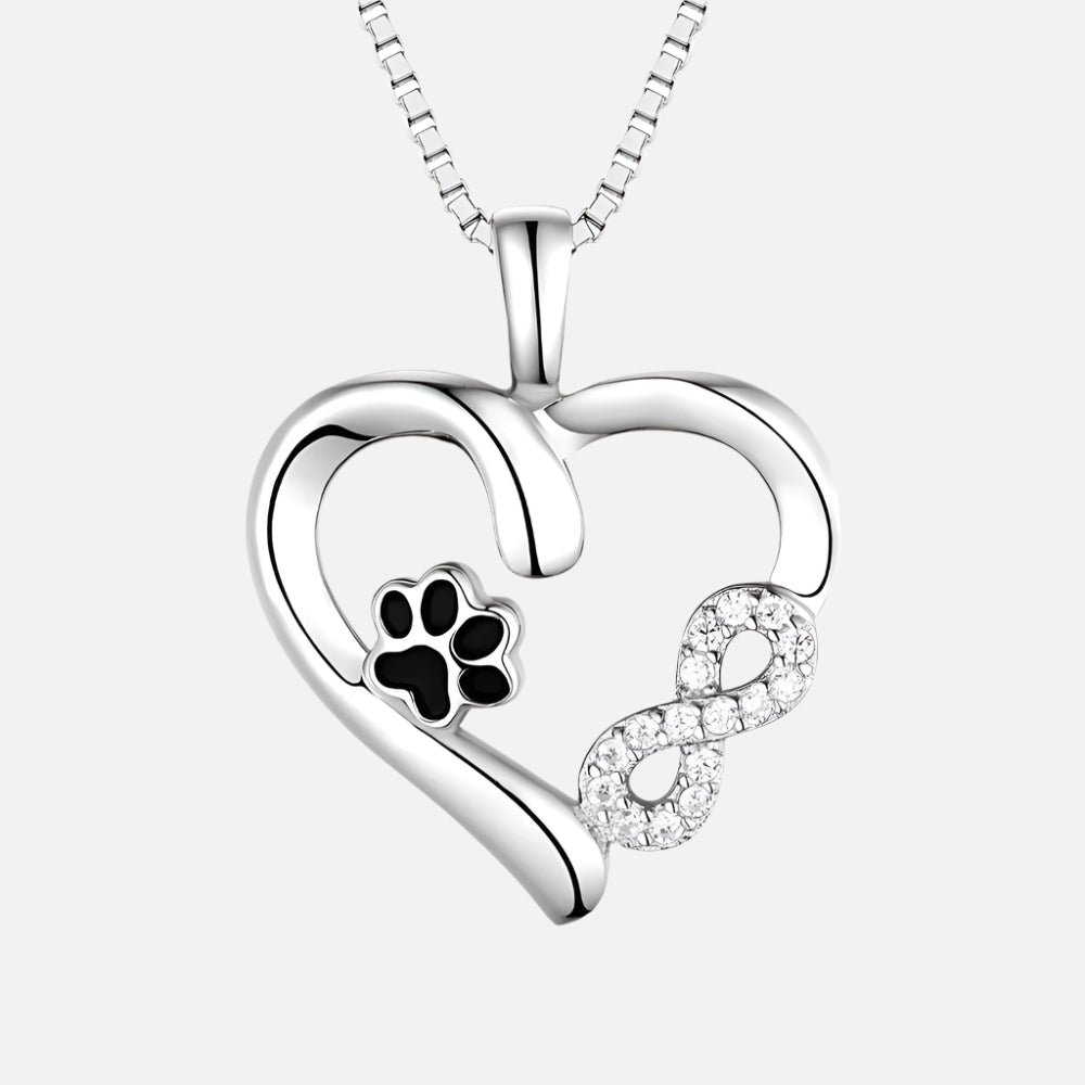 Paw and Heart Necklace with Infinity Charm VIP