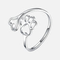 Handcrafted Paw & Heart Ring – Adjustable 925 Sterling Silver VIP
