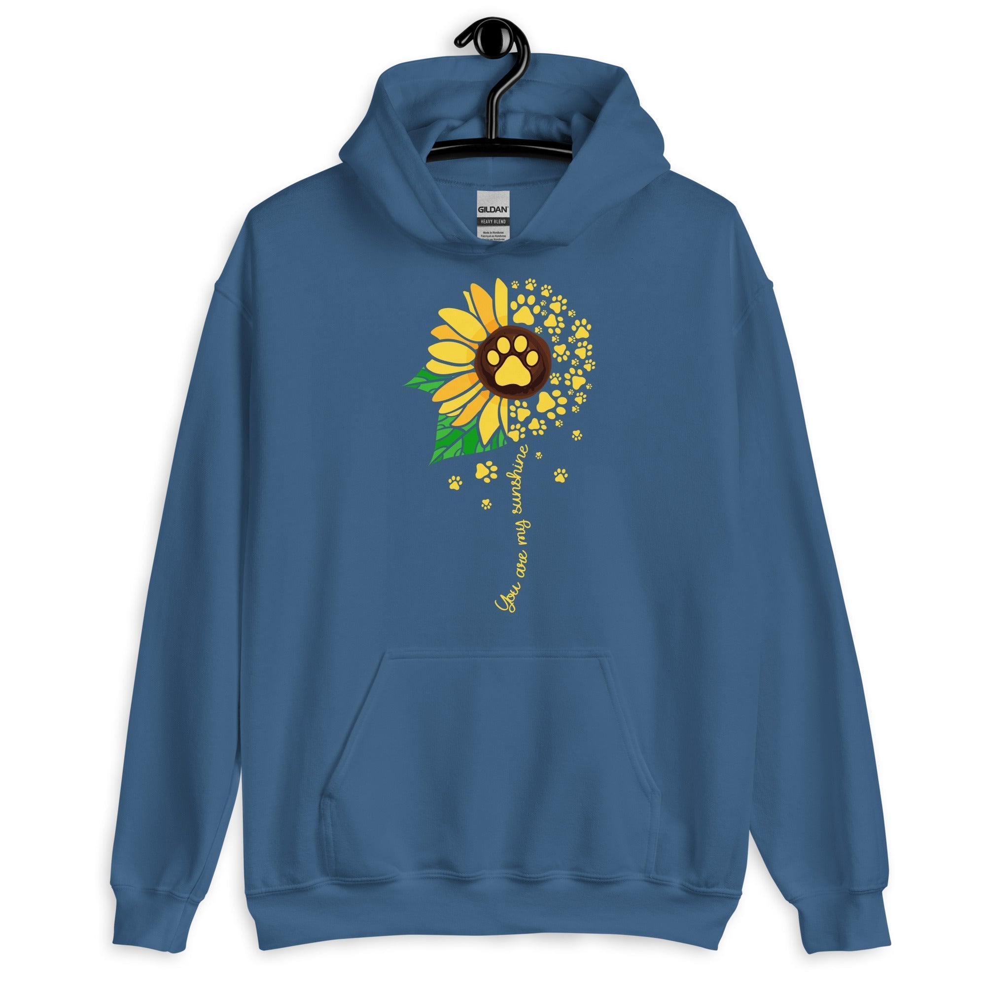 You are My Sunshine Paw Print Sunflower Hoodie
