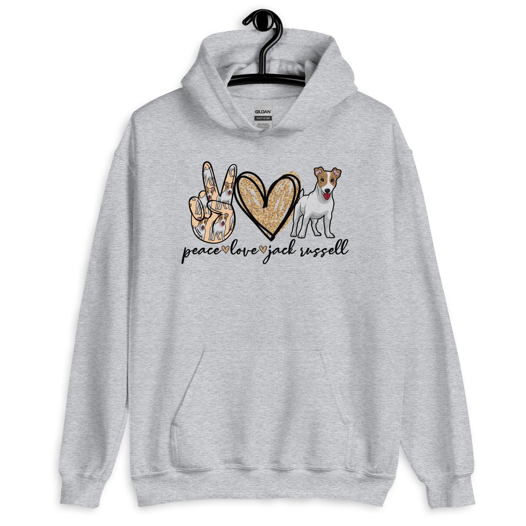 Peace Love Jack Russell Unisex Hoodie